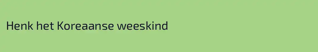 Henk het Koreaanse weeskind